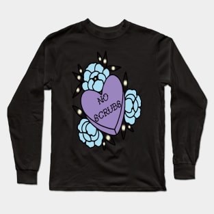 no scrubs floral heart Long Sleeve T-Shirt